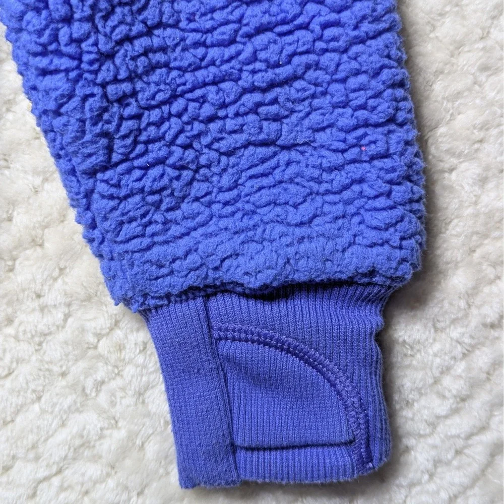Athleta Girl Sherpa Hoodie Purple Fleece Pullover Youth S Cozy Hooded Sweatshirt